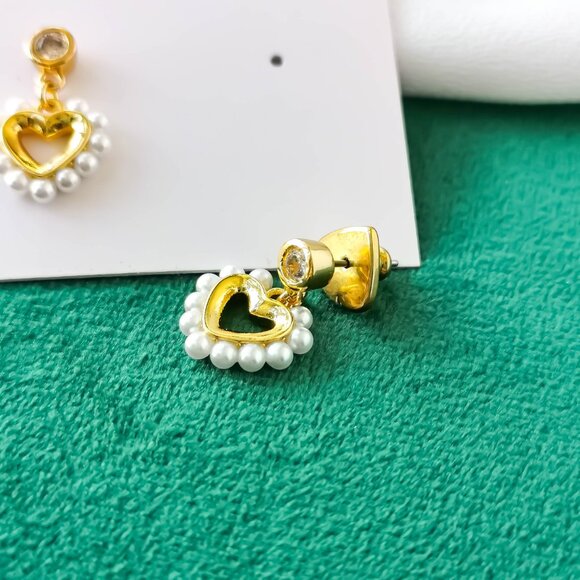 KATE SPADE Shining Spade Pearl Gold Drop Earrings NEW - Picture 3 of 3